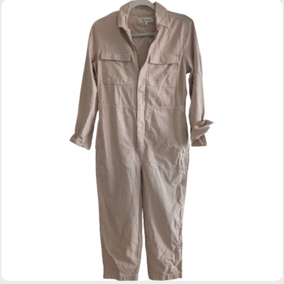 NWT Madewell Garment Dyed Coverall Jumpsuit Avalon Pink XS Celebrity Style - Picture 6 of 16